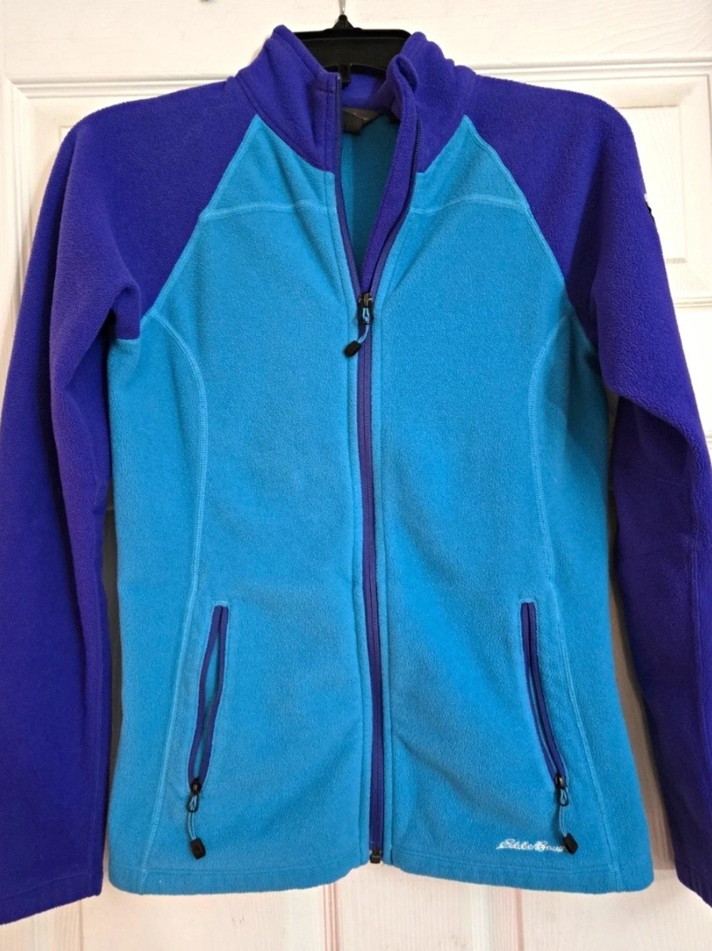 Eddie Bauer First Ascent Polartec Fleece Jacket Womens Small S Blue Purple Zip